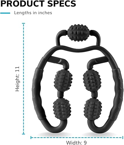 Miniatura 2 de BraceAbility Rodillo de masaje de mano  Fit Roller Pro Tool con ruedas de espuma de punto gatillo para dolor muscular, fascia, celulitis, tejido