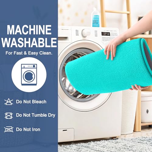 Image of OLANLY Thick Memory Foam Bathroom Runner Rugs 44x24, Extra Soft Absorbent Long Bath Rug, Quick Dry Bath Mats, Non-Slip, Machine Washable Mat for Bathroom, Tub and Shower, Home Decor Accessories, Teal