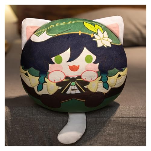 zingking Felpa, figura de anime Kawaii, llavero de muñeca de impacto suave, adorable, cojín de peluche para fans de los jugadores, regalos (Venti, cojín de 35 cm) zingking Felpa, figura de anime Kawaii, llavero de muñeca de impacto suave, adorable, cojín de peluche para fans de los jugadores, regalos (Venti, cojín de 35 cm)