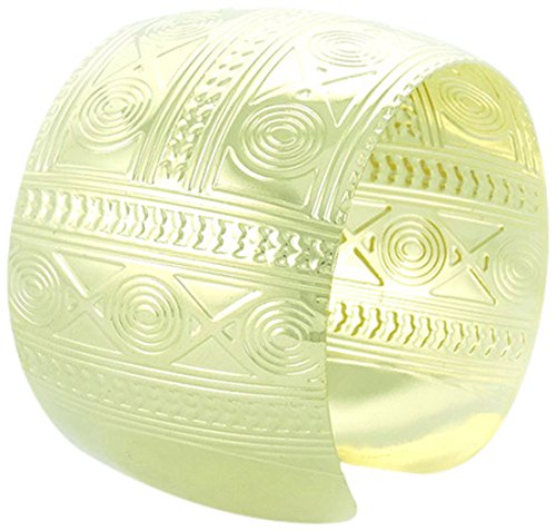 Linda Fashion Cuff Bracelet, Gold Aztec, 12 Count
