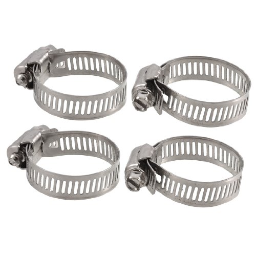 Aexit 4 Pcs Clamps Bolt Release 21mm to 38mm Worm Drive Hose Clamps Strap Clamps Pipe Hoop