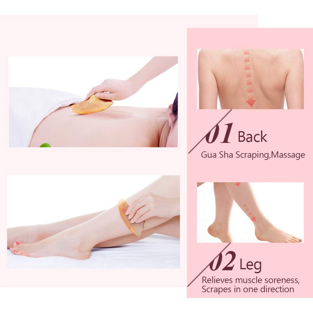 YXCKG 3 Stück Gua Sha Kratzmassagegerät, Natürliches hautstraffendes Gesichtsmassagegerät, Handgemachte Multi-Form entfernen Falten Beauty Set, Körpermassage-Tool für Akupunktur (Size : Square-5mm)
