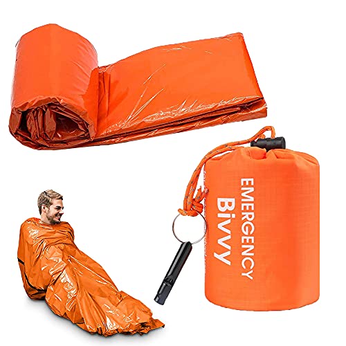 Survival Schlafsack, Ultraleicht Wasserdicht Survival Schlafsack, Kälteschutz Rettungszelt, mit Überlebenspfeife, für Outdoor-Aktivitäten,Camping Cover