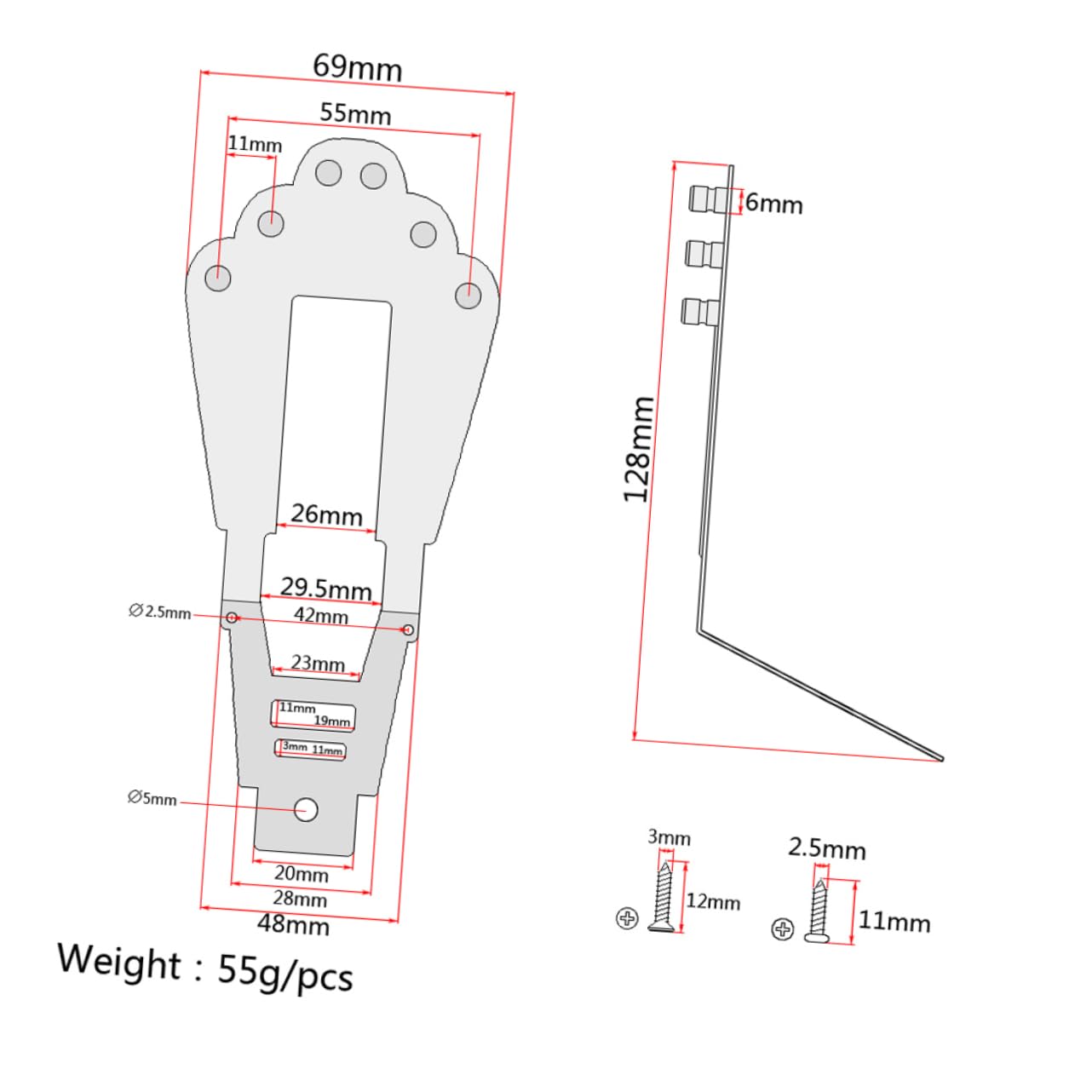 Yardwe Vintage 6-string Guitar Bridge Tailpiece Ga419 Jazz Guitar Bridge with Mounting Screws Tailgate Design