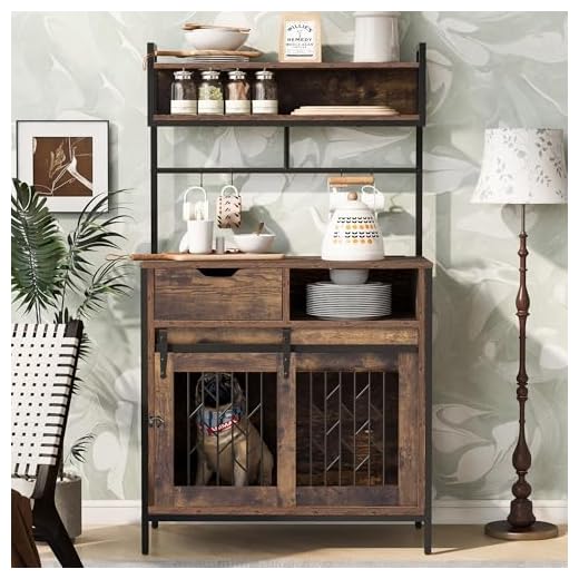 Stylish Dog Crate Desk Hutch with Storage