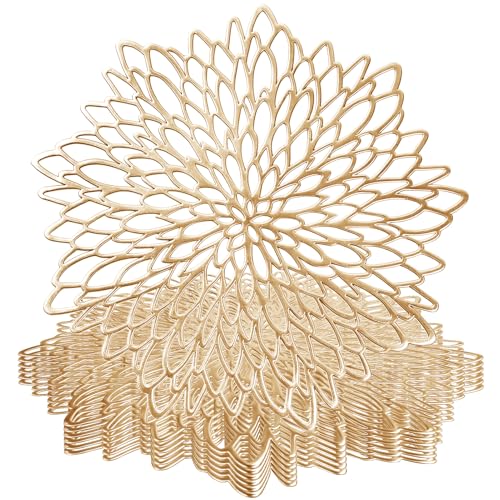 wiipara 6er Set Goldene Platzsets Tischsets Abwaschbar, Moderne PVC...