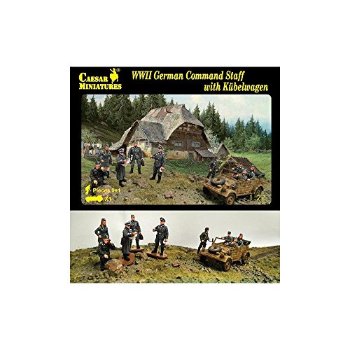 Unbekannt Caesar Miniatures H095 Figures WWII German Command Staff with Kübelwagen Bucket Car