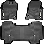 YITAMOTOR Floor Mats Compatible with 2019-2022 Dodge Ram 1500 Crew Cab (New Body), with 1st Row Bucket Seats, No Rear Under Seat Storage Box, Custom Fit Black Floor Liners 1st & 2nd Row All-Weather