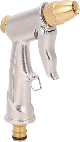 Boquilla de manguera de jardín, pistola rociadora de metal con boquilla de latón completa, boquilla de riego de alta presión flujo de agua para