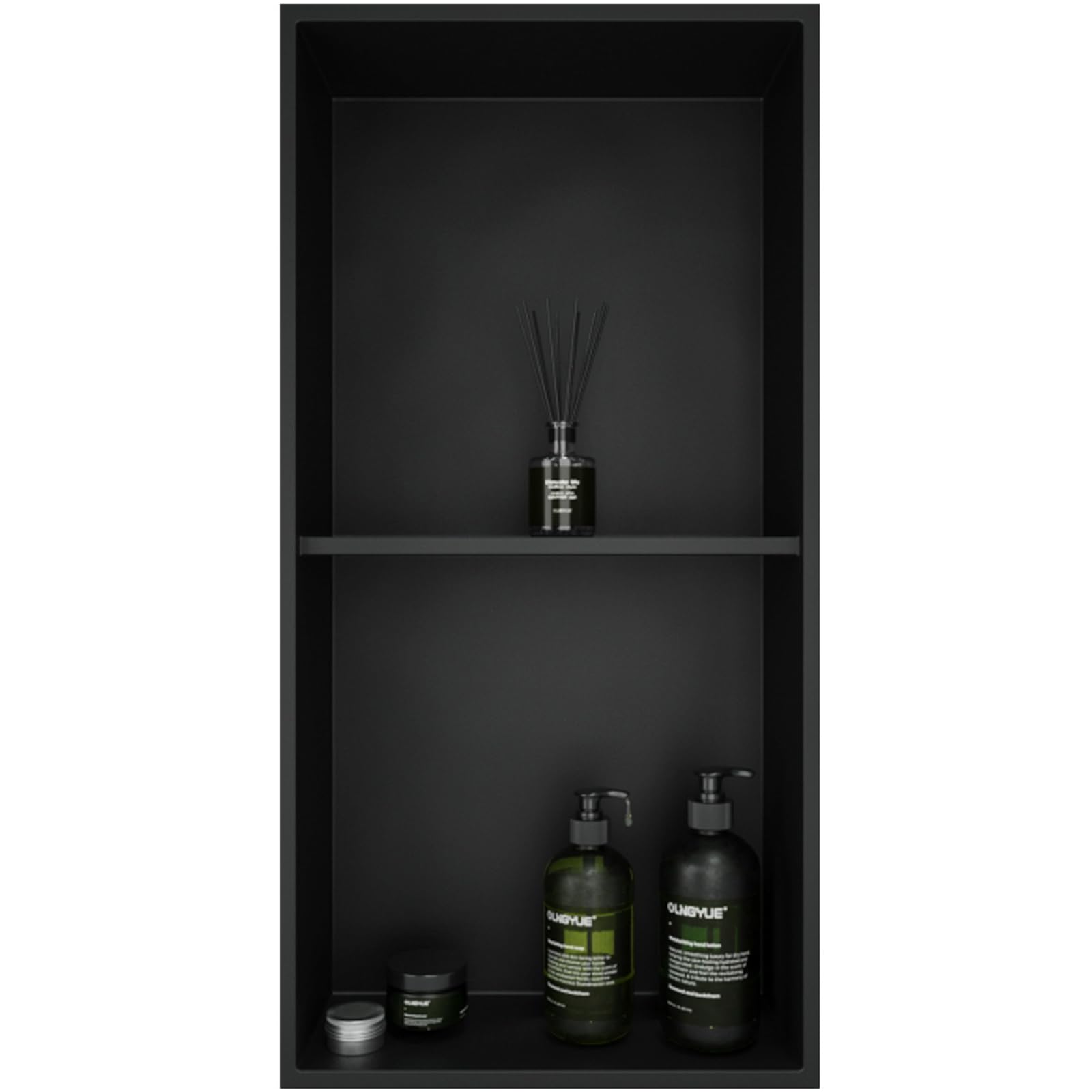 OLNGYUE Shower Niche Stainless Steel No Tile Needed Double Layer - 12x24 Inchs Recessed Wall Niches Shelf for