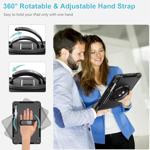 Image of Case for Galaxy Tab S11 11 Inch: TPU Cover for Samstng Tablet S11 2025 5G with Screen Protector- Stand- Handle-Shoulder Strap-S-Pen Holder-Black