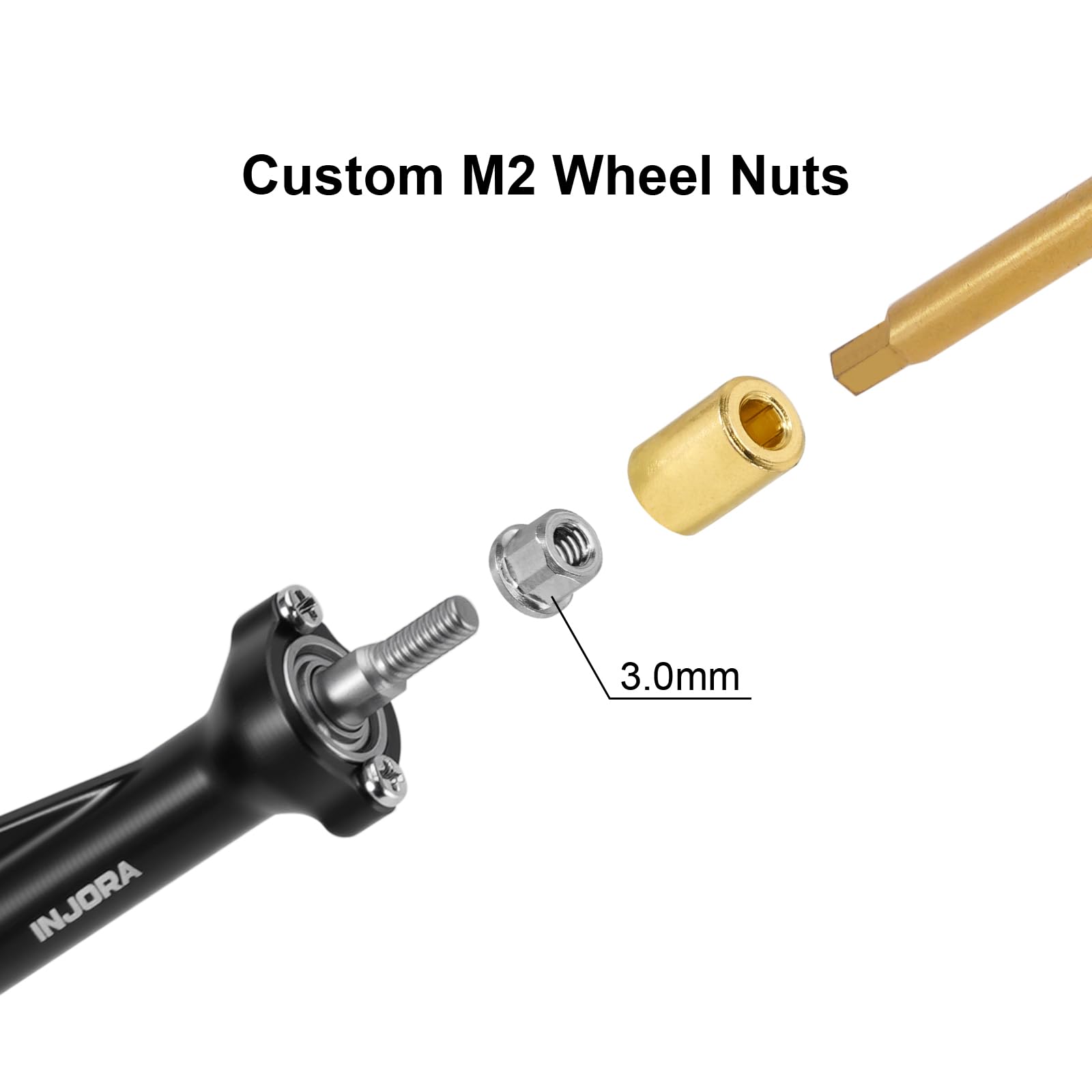 INJORA Assali Planet +3mm con Pivotant in Ottone per 1/30 Axial SCX30