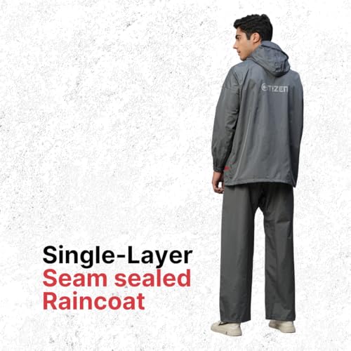 Image of Citizen Avengers Polyester Casual Style Raincoat For Men With Waterproof Pant, Adjustable Inbuilt Hood & Carry Bag | Durable & Lightweight Rainsuit With Mobile Pockets