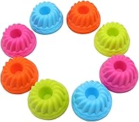 Vista 32 de To encounter Paquete de 24 mini tazas de silicona para hornear, moldes de silicona de calabaza para gelatina, molde de postre antiadherente, moldes