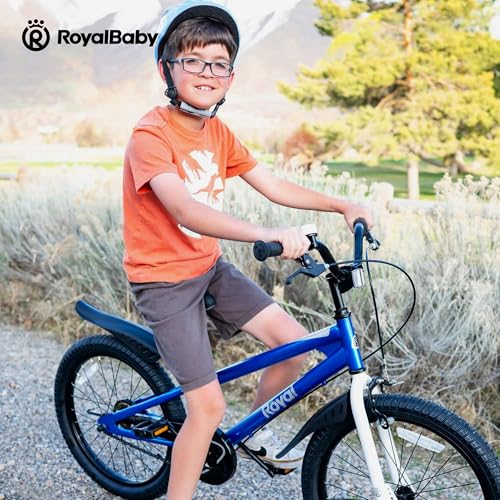 Image of RoyalBaby Bicycle for Kids Cycle for 6-10 Years Boys & Girls 20 inch | Training Wheels | Adjustable Seat | 1 Year Warranty | Blue