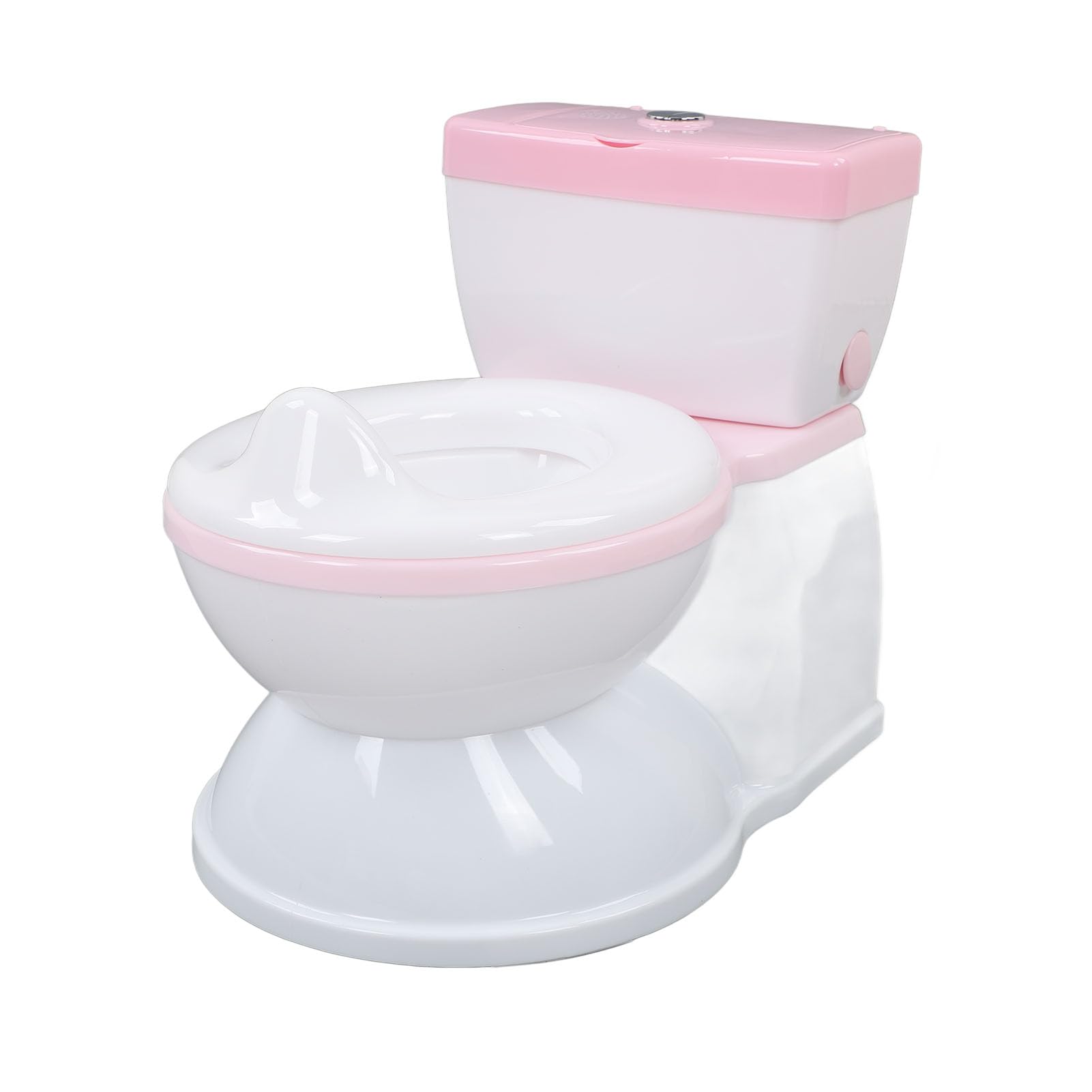 Nocnik do Nauki Korzystania z Toalety dla Maluchów Nocnik dla Dzieci z Realistycznym Dźwiękiem Spłukiwania Wyjmowana Umywalka Antypoślizgowa Podstawa (PINK)