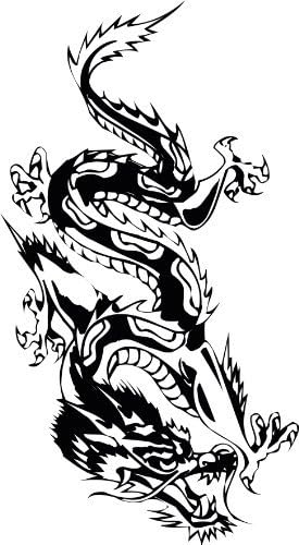 ThatVinylPlace, Oriental Dragon, Chinese Dragon, Vinyl Sticker, Car Decal, Colour Black, Size 60 cm by 32cm or 24" by 11"