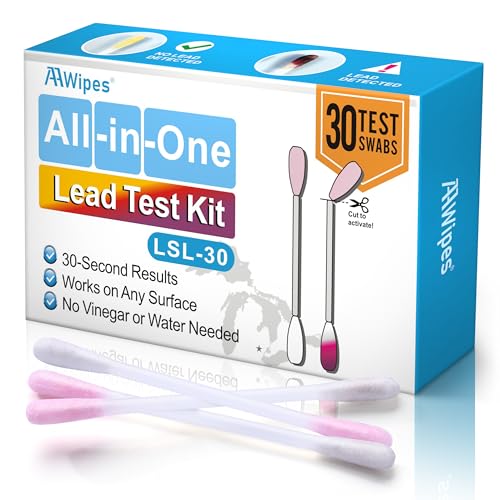 AAwipes Lead Test Kit All-in-1 30 Swabs Results in 30 Seconds at Home Lead Testing Kit for Dishes...