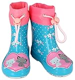 kindgerechte Passform Beck Baby - Mädchen Kätzchen Gummistiefel, Türkis, 19 EU