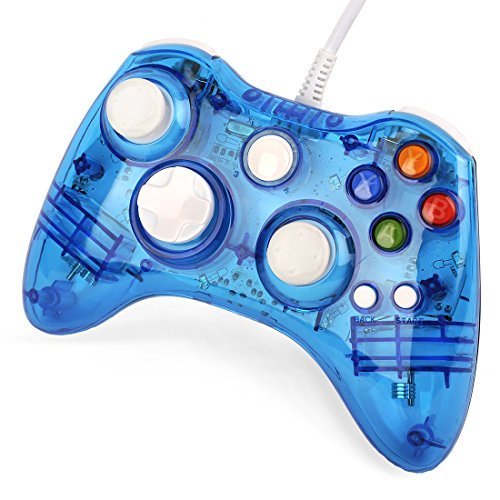 USB Wired Afterglow Blue Game Pad Controller Gamepad Joypad For Microsoft Xbox 360, xbox360, Windows 7, Windows 8