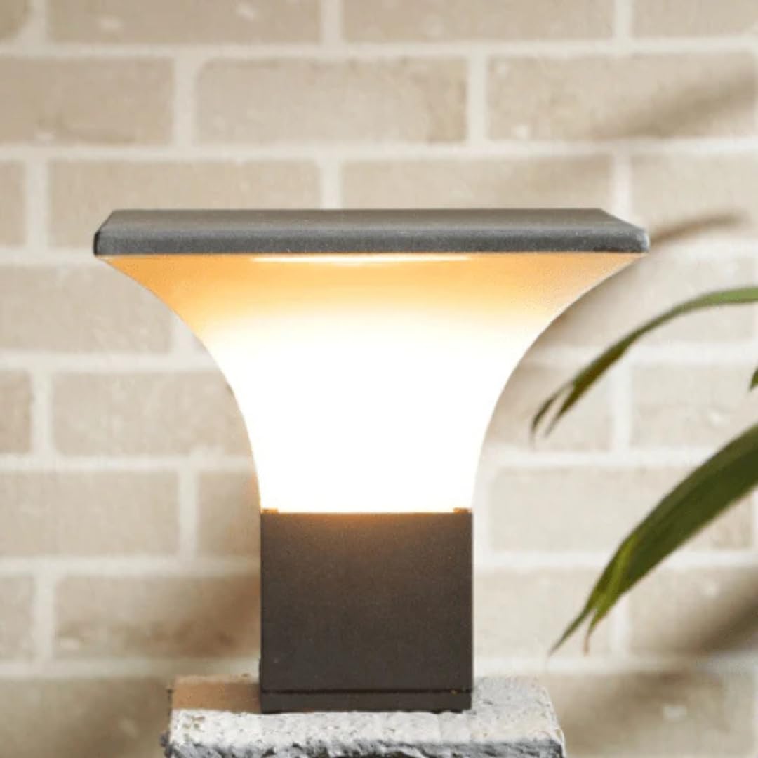 Harold Electricals Bollard Grey Outdoor Light, Waterproof Garden Decor Lamp for Pathways, Balcony & Landscape Lighting, Modern Decorative Lights for Outdoor Spaces-image-0