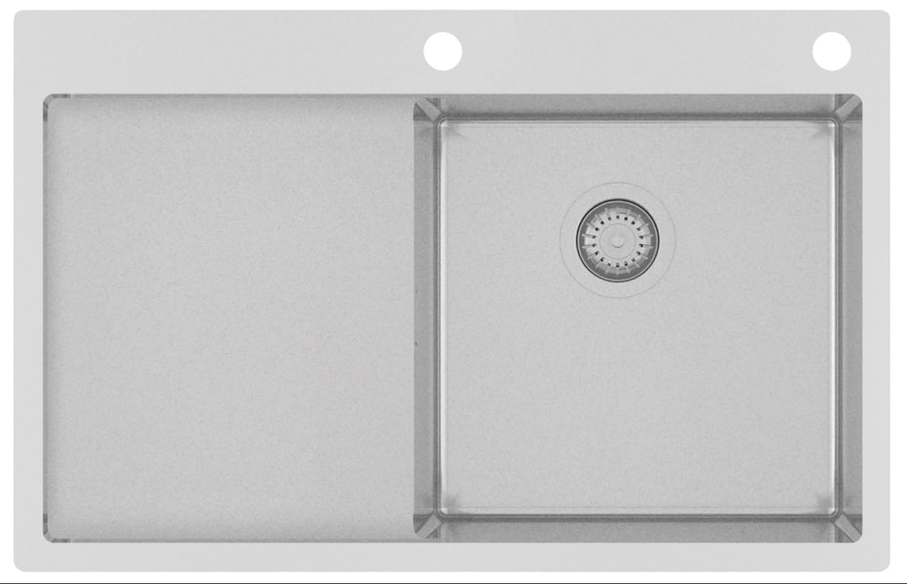 Edelstahlspüle Gurari TERRA 101 N-R + Küchenarmatur 5553, Einbau Spüle 780x500 mm, Stainless steel, Rechteckiger