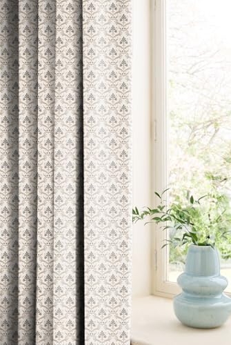 Image of Casableu Anthem Zodiac Cotton Look Door Curtains Pack of 2-9 Ft Long Door, Printed Design, Room Darkening Curtains with Tiebacks, Eyelet Style for Bedroom & Living Room Decor (Americano Tree,9 ft)
