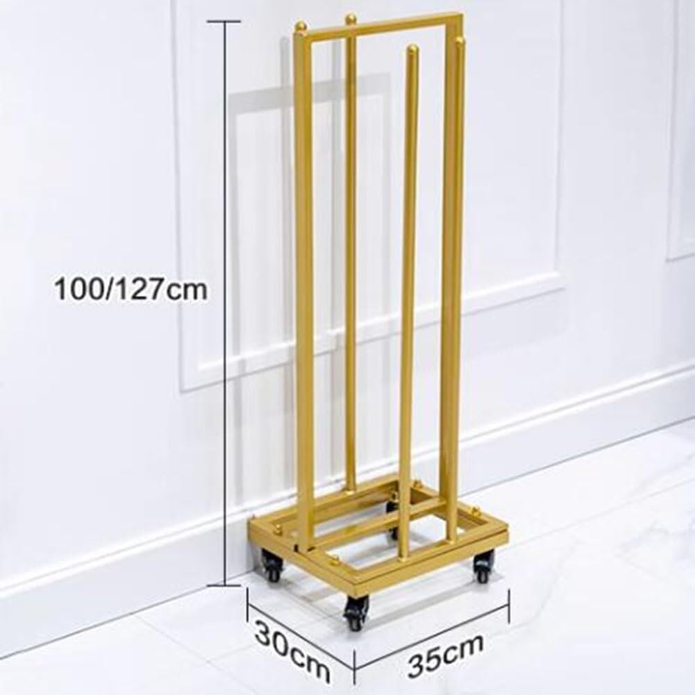 Robuster Kleiderbügel, Schmiedeeisen, für Waschküche, Kleiderbügel, Kleiderbügel, Aufbewahrungsbox und Aufbewahrungsbox, Silber, 35 x 30 x 127 cm, maximiert Platz und Entwirrung