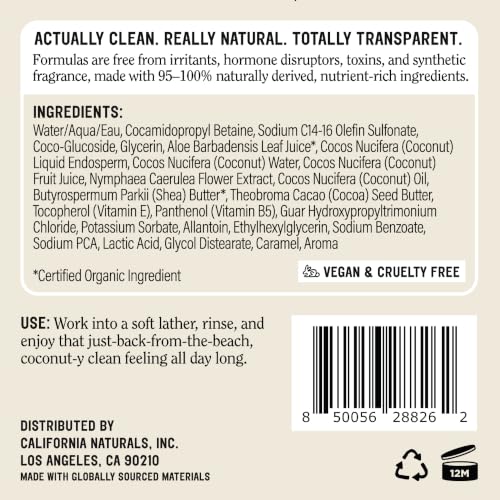 California Naturals Classic Clean Toasted Coconut Body Wash 2-Pack, Coconut Oil, Shea Butter & Aloe, Naturally Scented, Sulfate, Paraben & Silicone Free, 20 oz by California Naturals - Used condition - Image 8