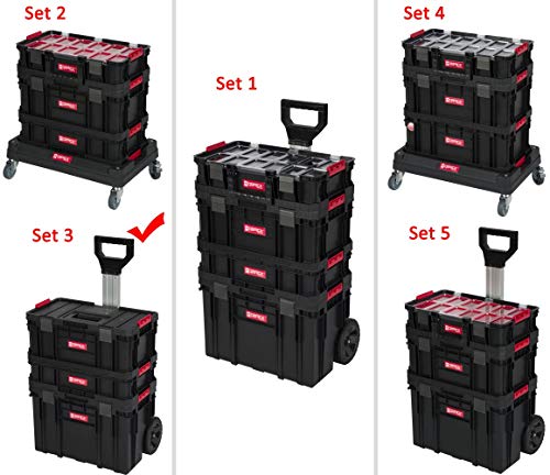 XL Werkzeugtrolley, Werkstattkoffer Set, Werkstattwagen Set aus"Q-Brick" Serie mit viel Zubehör! B x T x H in cm: 53 x 38 x 98 cm ! Der mobile Alleskönner - Privat & Gewerbe (Set 3) – Bild 3