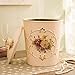 Produktbild qingtianlove Ceramic Handbemalte Mülleimer/Hotelzimmer mit Deckel Doppelschicht-Mülleimer Weiß 24 × 33 cm