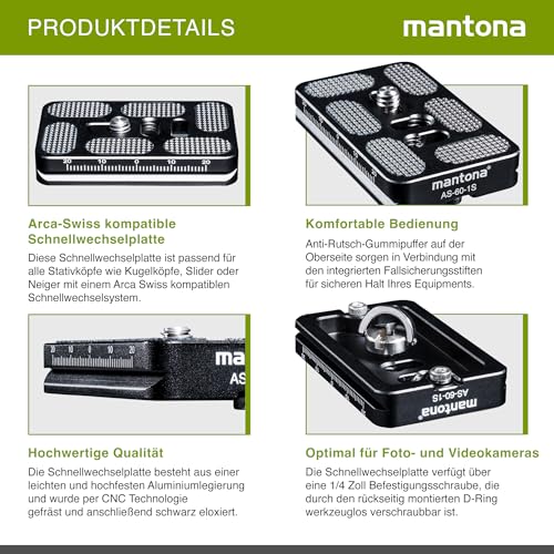 Mantona AS-60-1S Set Di Montaggio Piastra A Sgancio Rapido - 4