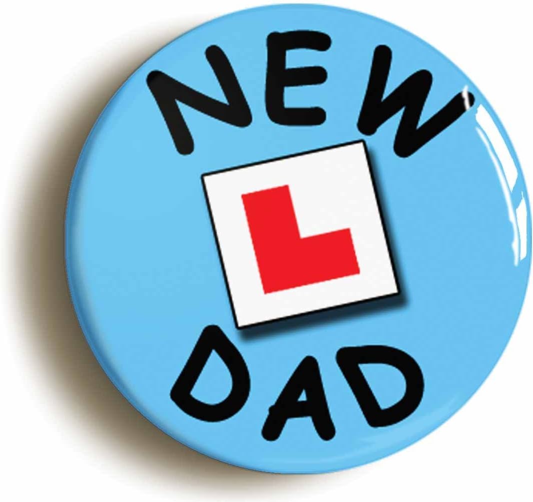 Ozorath NEW DAD LEARNER PLATE BABY PREGNANCY BUTTON BADGE (2inch / 50mm diameter)