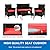 Pazidom Outdoor Wicker Patio Furniture Sets 4 Pieces Bistro Rattan Furniture Outdoor Sofa Conversation Bistro Sets, Bench Seat Two Rattan Chairs One Glass Top Table for Yard Porch Backyard (Red)