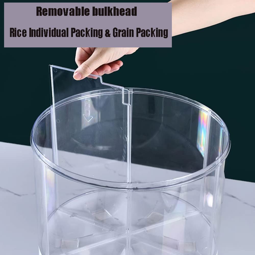 10KG Reis, Mehl, Aufbewahrungsbehälter für Trockenfutter, Aufbewahrungsbox für Vollkornreis, Dezimeter mit Deckel und Messbecher, 360° weiß