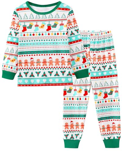 Mikrdoo Pajamas for Girls 6-7 Long Sleeve 2Piece Stretch Sleepwear Kids Fashion Pjs, Pink Unicorn, 7 Years