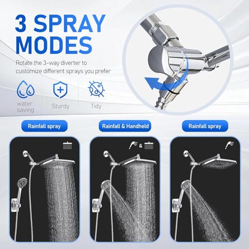 Cabezal de ducha lluvia 11 pulg con brazo ajustable miniatura 3