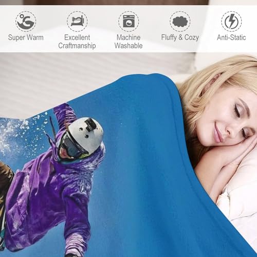 Manta mullida de invierno para sofa diseño snowboard calida 4