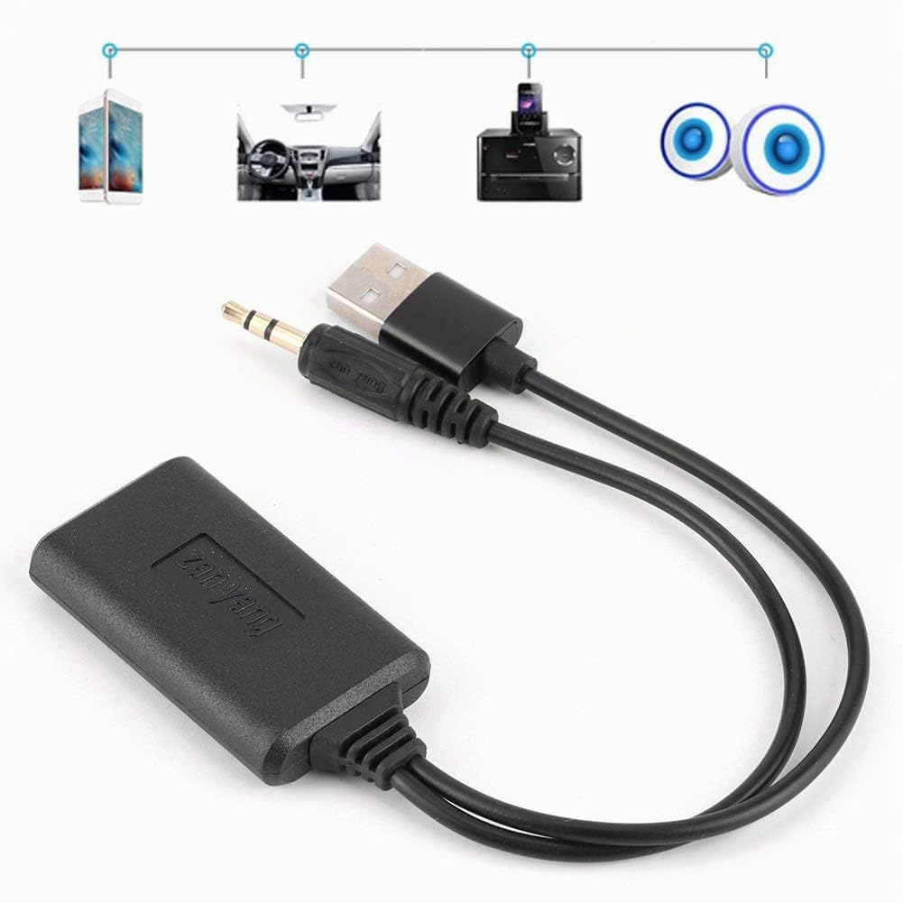 Cavo Audio Bluetooth, Cavo AUX‑IN Bluetooth, Cavo Audio AUX per Auto 3,5 Mm/0,14 Pollici Adattatore Ricevitore Bluetooth HIFI Musica Stereo Accessori Auto