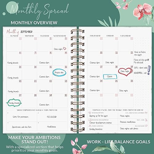 PLANBERRY Weekly Planner Premium – Undated Life Organizer & Budget Planner – Time Management, Goal Setting, To-Do List, Work-Life Balance & Habit Tracker – 6.9″ x 8.5″ (Natural Green)