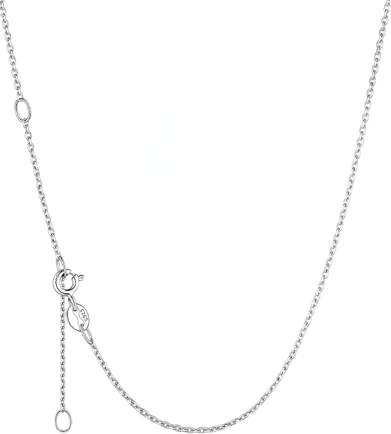 ChicSilver 1.1mm/ 1.5mm 925 Sterling Silver Chains for Women Dainty Thin Silver Necklace Chain for Women - 16/18/20/22/24 Inch