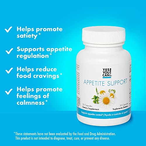 Yes You Can! Appetite Support for Body Weight Management - Healthy Relationship with Food - Includes Natural Ingredients: 5-HTP, Lemon Balm, Chamomile Extract - 30 Capsules, 4 Pack - Thumbnail 3