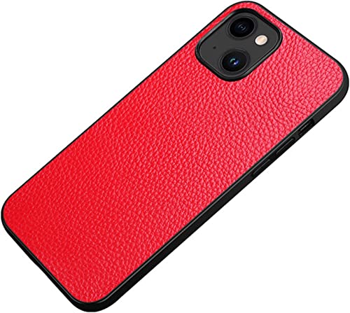 Coque iPhone 14 Plus antichoc en cuir rouge protection légère et anti-dérapante