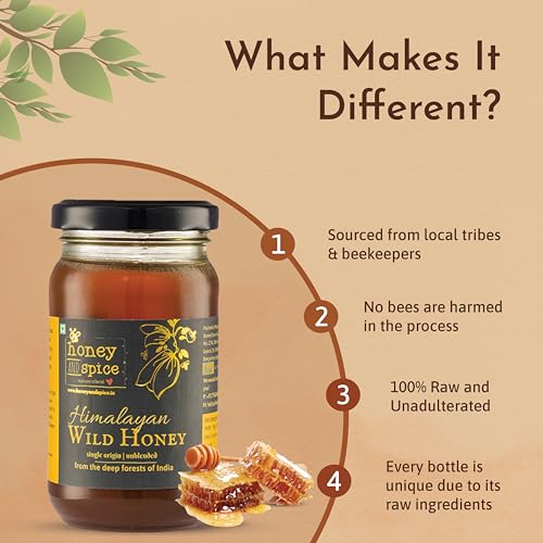 Image of Honey and Spice Wild honey combo - Himalayan (200 gms), Central Indian (200gms) & South Indian (200 gms) Wild honey. Natural and Unprocessed honey | 100% Raw and Pure