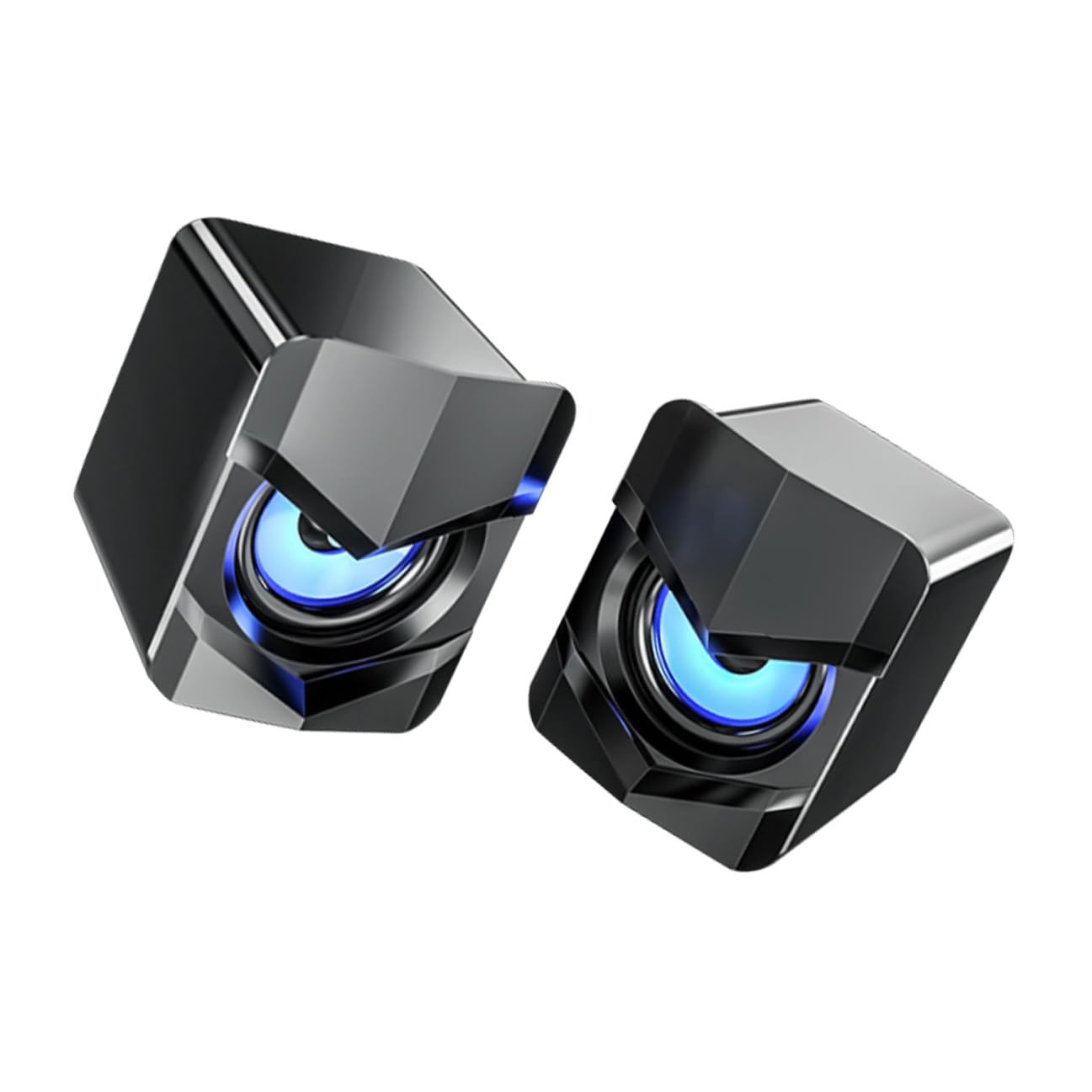 LALAFINA USB-Powered Desktop Computer Speakers Multimedia Audios Compact Wired Mini Speaker for Laptop PC Office Use Black Dc5v-image-6