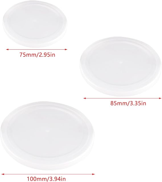 15 Pack Pet Food Can Lids Covers Clear Plastic Seal Lid for Food Storage Milk Powder Tomato Sauce Canned Beans Dog Cat Pet Cans 3 Sizes(75mm/85mm/100mm)