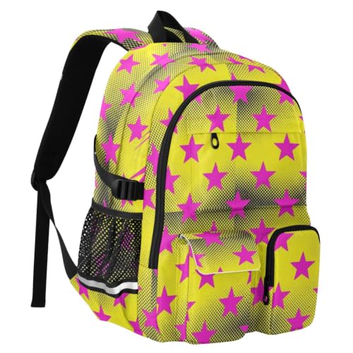 Mochila escolar de estrellas rosas ideal para campus universitario y oficina 2