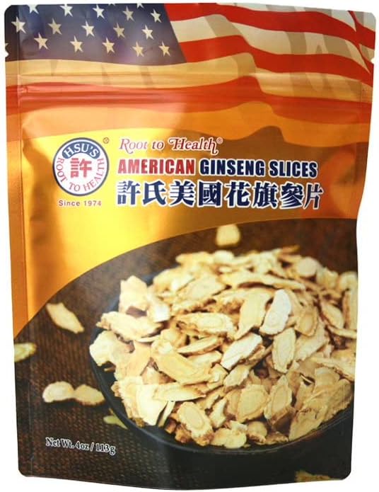 sku  0126mm HSU de Ginseng Cultivadas American Ginseng raíces Rebanadas Combinación medium-small en tarro 4oz  113mmBox 126mm
