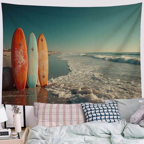 Tapisserie murale plage de surf de haute qualite tissu deco 180x230