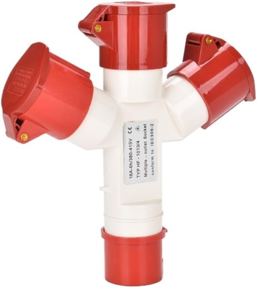 Three-Way Waterproof Industrial Aviation Plug and Socket Non-Explosion-Proof Connector Y-Type one-Point Three 3/4/5 core 16A32A Set(Gp 1014 4p16a Tee)